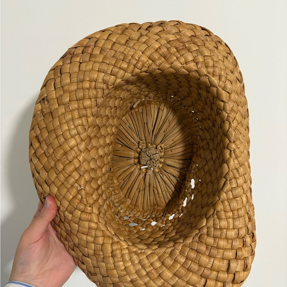 Handmade‎ Tan Woven Straw Hat - Picture 5 of 7